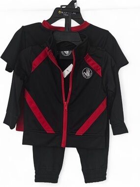 NWT body glove baby 3 piece tracksuit set pants zip up and tee 6-12